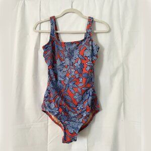 Lands End One Piece Blue/Coral swimsuit